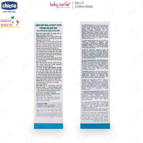  Kem Chống Hăm 3 Tác Động Chicco Baby Moment Nappy Cream, Cho Bé Từ 0 Tháng, 100ml 