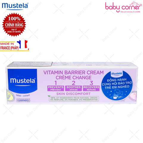  Kem Dưỡng Da Chống Hăm Tã MUSTELA VITAMIN BARRIER CREAM (100ml) 