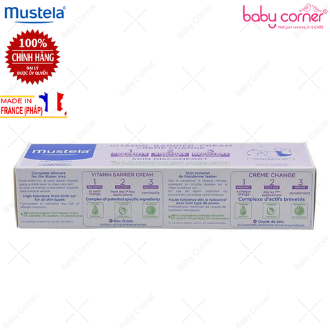  Kem Dưỡng Da Chống Hăm Tã MUSTELA VITAMIN BARRIER CREAM (100ml) 