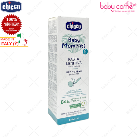  Kem Chống Hăm 3 Tác Động Chicco Baby Moment Nappy Cream, Cho Bé Từ 0 Tháng, 100ml 