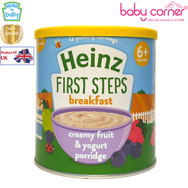  Bột Ăn Dặm (Cháo) HEINZ Kem Trái Cây và Sữa Chua, 240g, Cho Bé Từ 6 Tháng Tuổi 