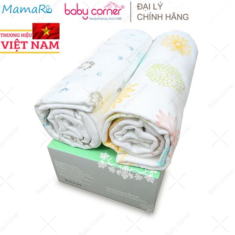  Hộp 2 Khăn Đa Năng Premium Mamaru 120x120cm (Hoạ Tiết Ngẫu Nhiên) 