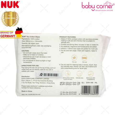  Khăn Vải Khô Đa Năng NUK (80c) 