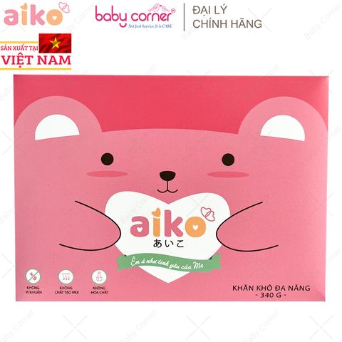  Khăn Vải Khô Đa Năng Aiko, 160 Tờ/Hộp, Size 18x20CM 