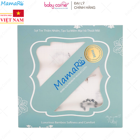  Hộp 10 Khăn Sữa Premium Mamaru 30x30cm (Hoạ Tiết Ngẫu Nhiên) 