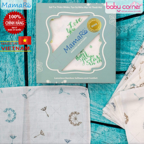  Hộp 10 Khăn Sữa Premium Mamaru 30x30cm (Hoạ Tiết Ngẫu Nhiên) 