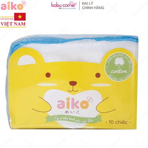  Khăn Sữa Nhật Cao Cấp 3 Lớp AIKO, 28X35CM (10 Cái/Túi) 