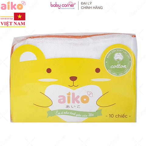  Khăn Sữa Nhật Cao Cấp 3 Lớp AIKO, 28X35CM (10 Cái/Túi) 