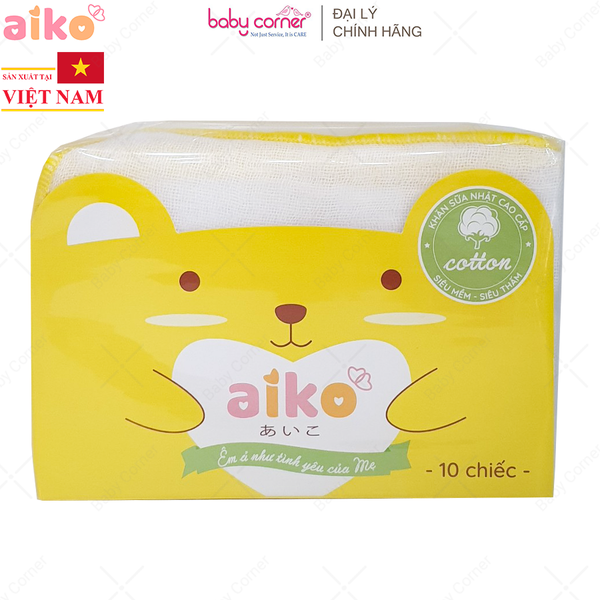  Khăn Sữa Nhật Cao Cấp 3 Lớp AIKO, 28X35CM (10 Cái/Túi) 