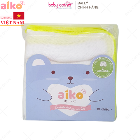  Khăn Sữa Nhật Cao Cấp 3 Lớp AIKO, 27X25CM (10 Cái/Túi) 