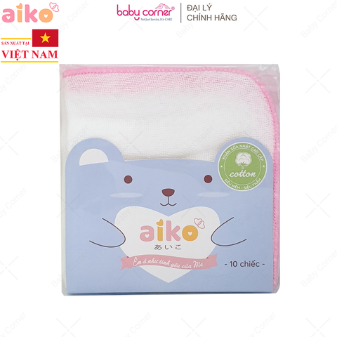 Khăn Sữa Nhật Cao Cấp 3 Lớp AIKO, 27X25CM (10 Cái/Túi) 