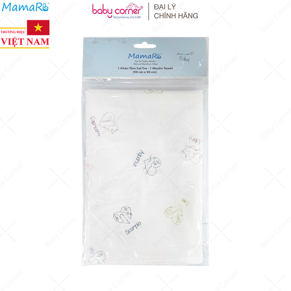  Khăn Tắm Mamaru 90x90cm (Họa Tiết Ngẫu Nhiên) 