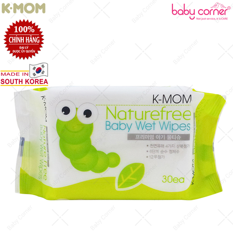  Khăn ướt cao cấp K-Mom Hàn Quốc (Gói 30 cái) 