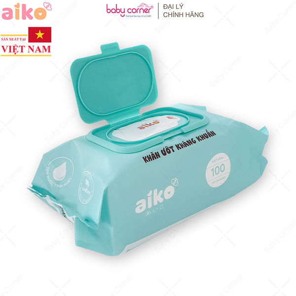  Khăn Ướt Kháng Khuẩn Aiko (Xanh) 