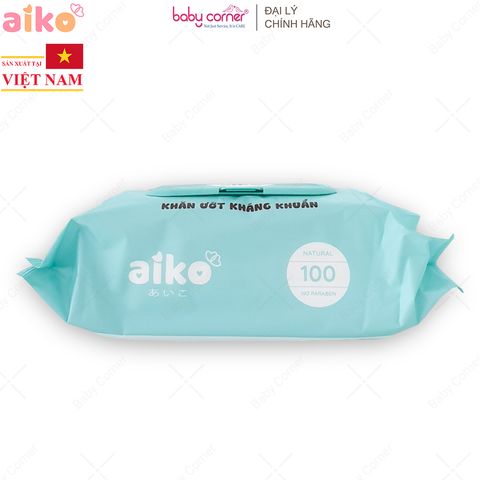  Khăn Ướt Kháng Khuẩn Aiko (Xanh) 