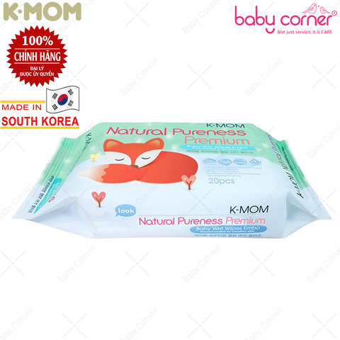  Khăn ướt cao cấp K-Mom Hàn Quốc vân nổi (Gói 20 cái) 