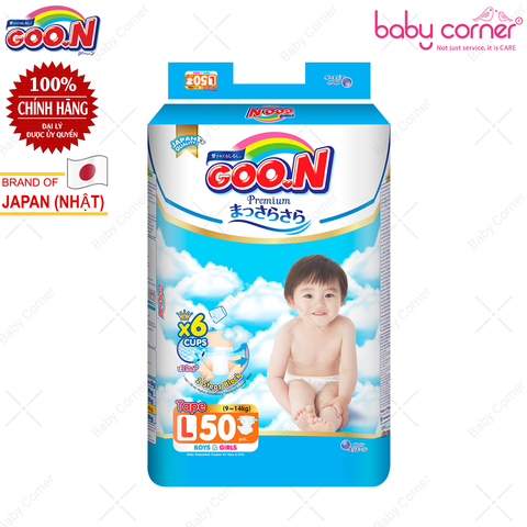  Tã DÁN GOO.N Premium Slim L50 (50 miếng) Cho Bé 9~14kg 