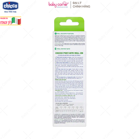  Lăn Bôi Vết Muỗi Đốt, Côn Trùng Cắn CHICCO NaturalZ, Mẹ Bầu & Bé Từ Sơ Sinh, 10ML 