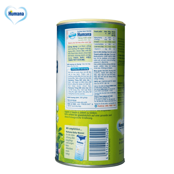  Trà Thảo Mộc Tăng Tiết Sữa Humana Still Tee - Hộp 200g (dành cho mẹ cho con bú) 
