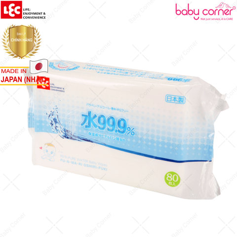  Khăn giấy ướt LEC 99,9% nước tinh khiết (Gói 80 tờ) 