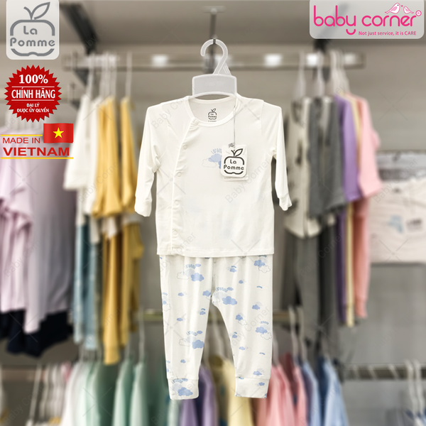  SL126 Bộ Dài Tay La Pomme Cúc Lệch Đám Mây - Trắng 