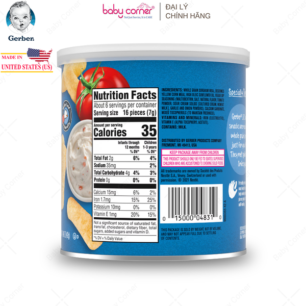  Bánh Ăn Dặm GERBER LIL'S CRUNCHIES (Que Giòn) Vị Rau Củ, Cho Bé Từ 8M, 42G/Hộp 