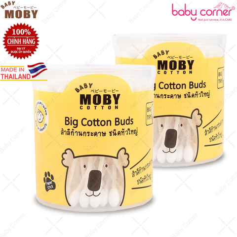  Bông tăm Moby đầu lớn (Hộp 110 cái) 