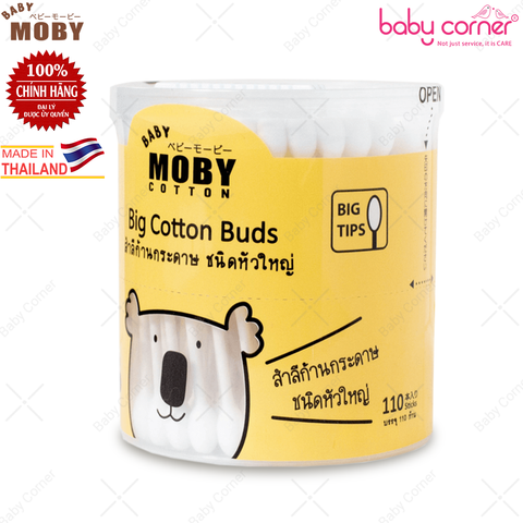  Bông tăm Moby đầu lớn (Hộp 110 cái) 