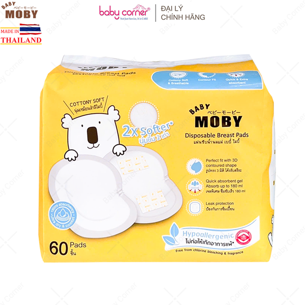  Miếng thấm sữa Moby (Gói 60 miếng) 