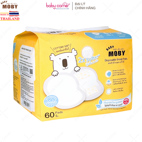  Miếng thấm sữa Moby (Gói 60 miếng) 
