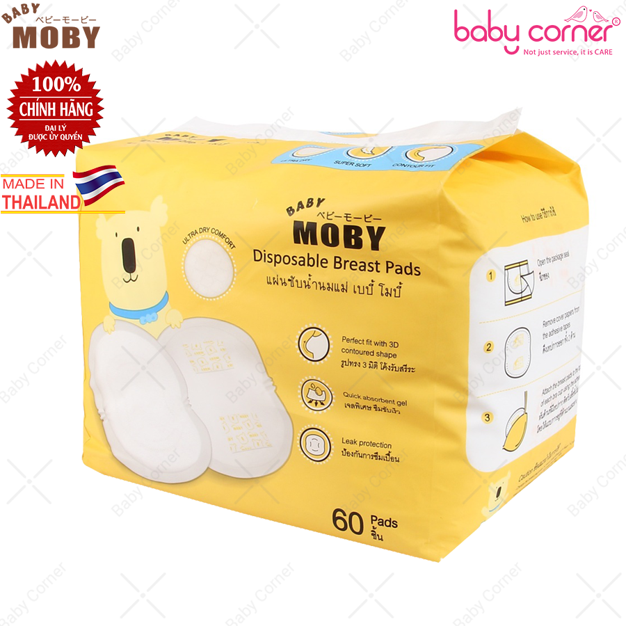  Miếng thấm sữa Moby (Gói 60 miếng) 