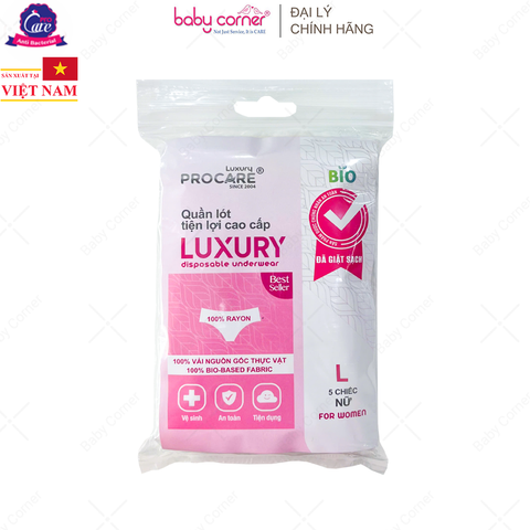  Quần Lót Miễn Giặt Cao Cấp TC Luxury Nữ Procare (Gói 5 Cái) 