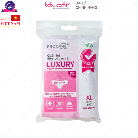  Quần Lót Miễn Giặt Cao Cấp TC Luxury Nữ Procare (Gói 5 Cái) 