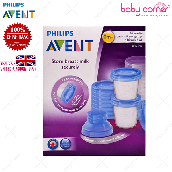 Cốc Trữ Sữa Bằng Nhựa Philips Avent (10 Ly 180ml) 