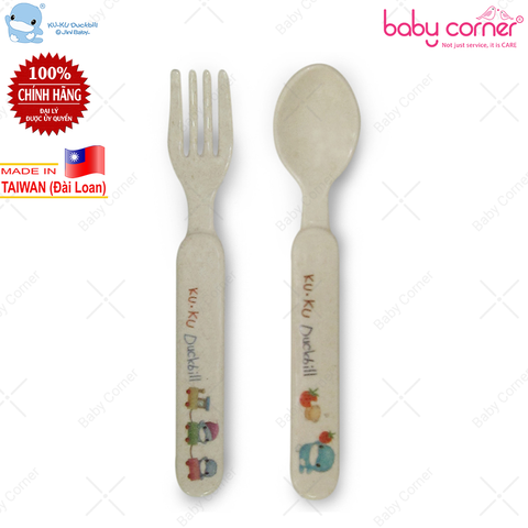  Bộ Nĩa Muỗng Ăn Kuku Bằng Bột Tre (KU3024) 