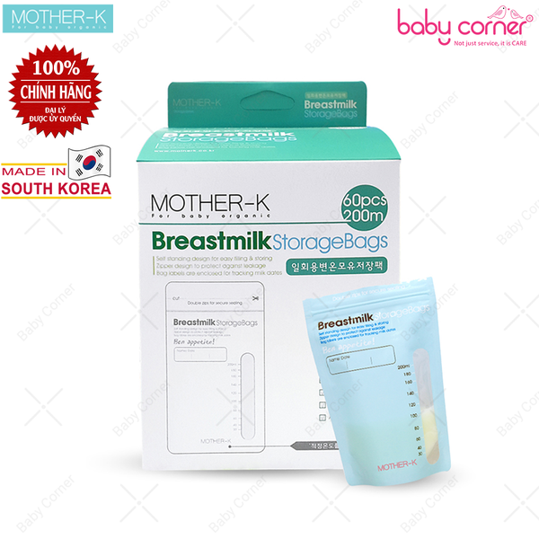  Túi Trữ Sữa Cảm Biến Nhiệt Mother-K Hàn Quốc (Hộp 60 Túi) 
