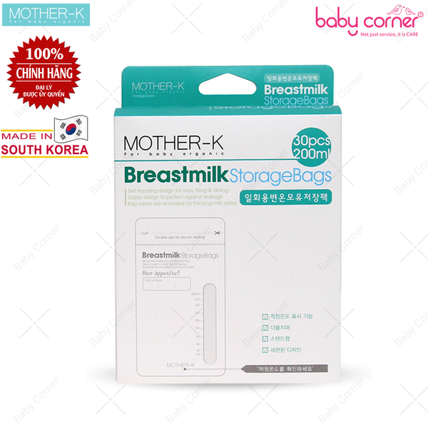  Túi Trữ Sữa Cảm Biến Nhiệt Mother-K Hàn Quốc (Hộp 30 Túi) 