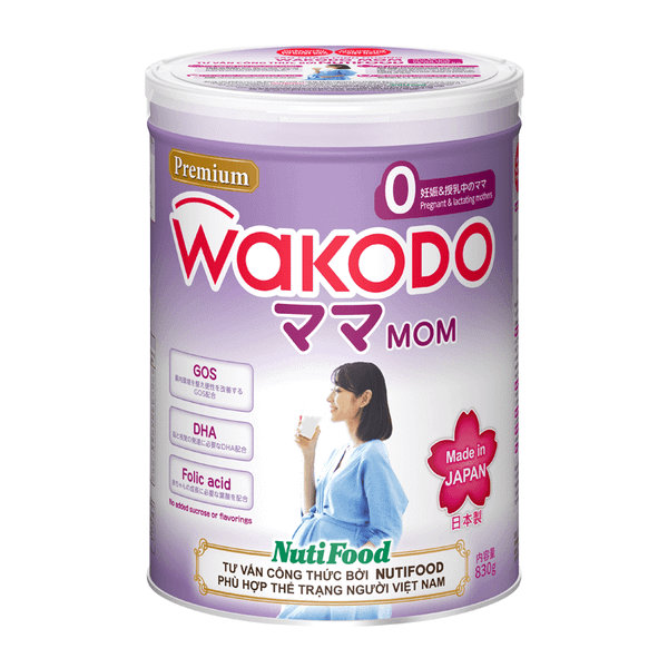 Sữa Wakodo MOM Số 0 (Mẹ Bầu & Đang Cho Con Bú) - Lon 830g