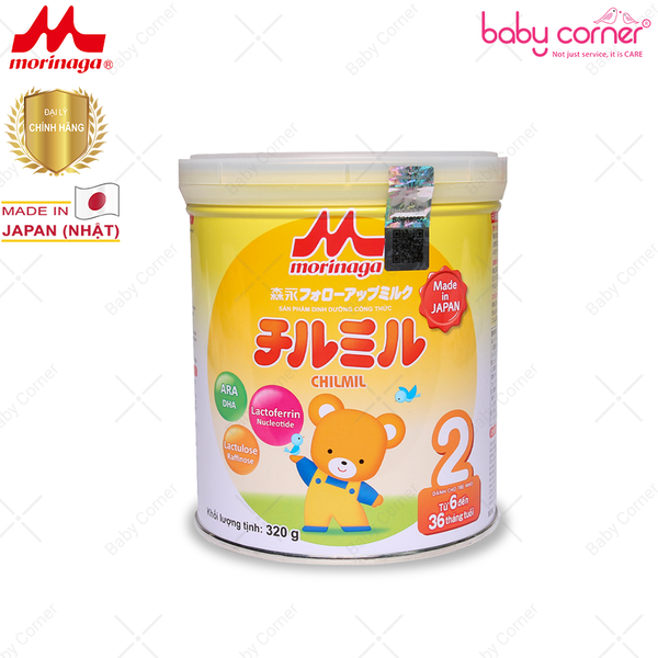  Sữa Morinaga Chilmil (Số 2) cho bé 6-36 tháng - lon 320g (nhập Nhật) 