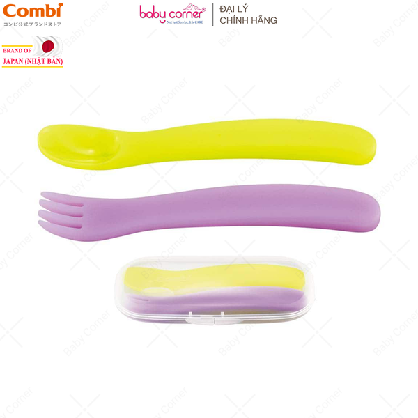  Bộ Thìa Nĩa Kèm Hộp Combi, Màu Tím 