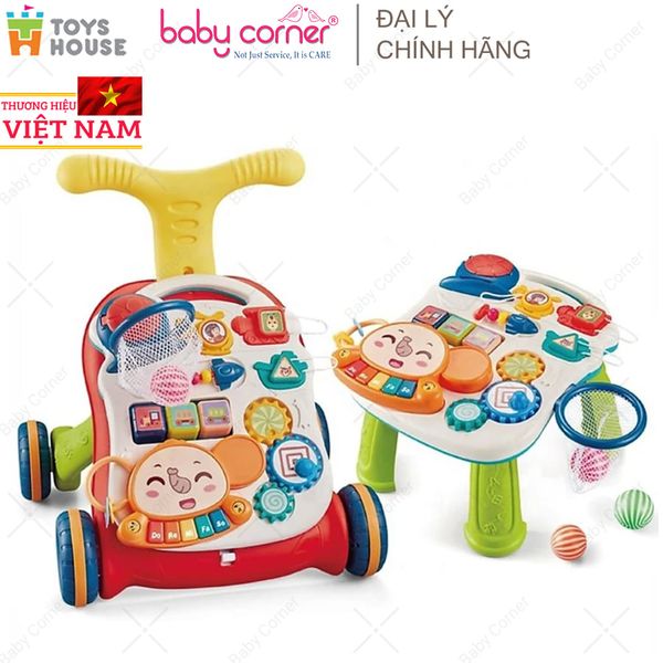  Xe Tập Đi Kiêm Bàn Nhạc Tập Đứng Đa Năng Toys House N6038, Màu Xanh Lá 