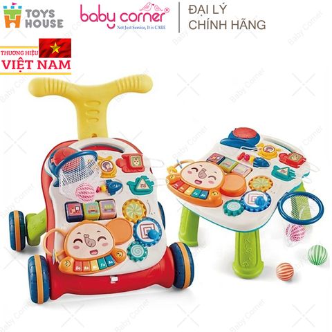  Xe Tập Đi Kiêm Bàn Nhạc Tập Đứng Đa Năng Toys House N6038, Màu Xanh Lá 