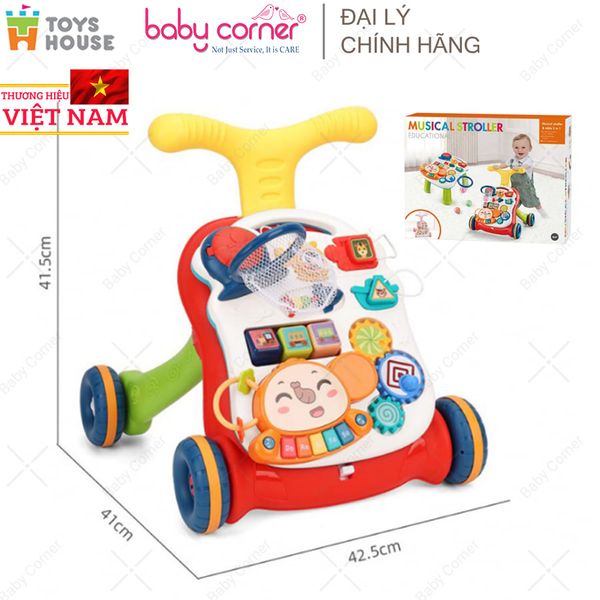  Xe Tập Đi Kiêm Bàn Nhạc Tập Đứng Đa Năng Toys House N6038, Màu Xanh Lá 