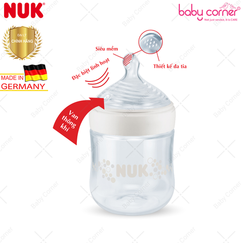  Bình Sữa NUK NATURE SENSE Nhựa PP (Núm Ti S1), 150ml, Cho Bé 0 - 6 Tháng Tuổi 