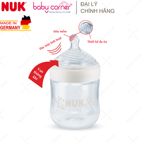  Bình Sữa NUK NATURE SENSE Nhựa PP (Núm Ti S1), 150ml, Cho Bé 0 - 6 Tháng Tuổi 