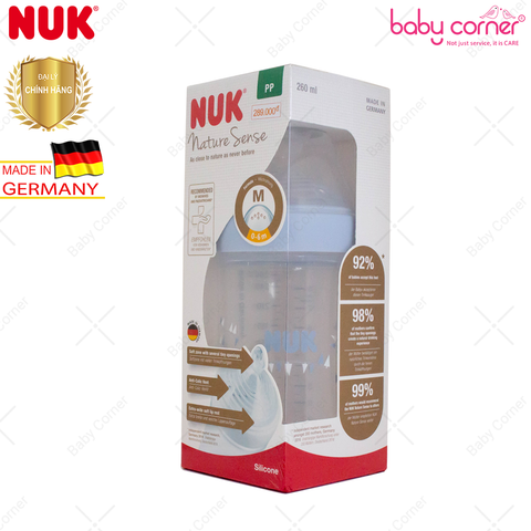  Bình Sữa NUK NATURE SENSE Nhựa PP (Núm Ti S1), 260ml, Bé 0 - 6 Tháng Tuổi 