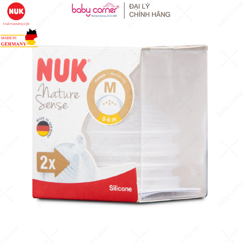  Bộ 2 Núm Ti NUK NATURE SENSE Silicone S1 - M ( Bé 0 - 6 Tháng) 