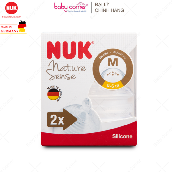  Bộ 2 Núm Ti NUK NATURE SENSE Silicone S1 - M ( Bé 0 - 6 Tháng) 