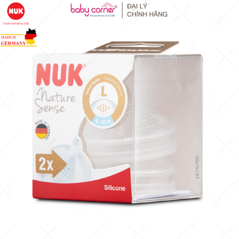  Bộ 2 Núm Ti NUK NATURE SENSE Silicone S2 - L ( Bé 6 - 18 Tháng) 