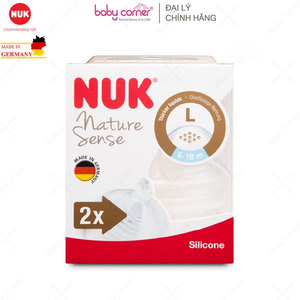  Bộ 2 Núm Ti NUK NATURE SENSE Silicone S2 - L ( Bé 6 - 18 Tháng) 